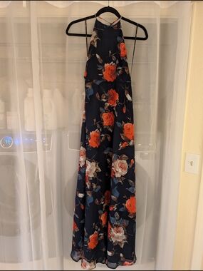 Lulu's Navy Halter Occasion Dress